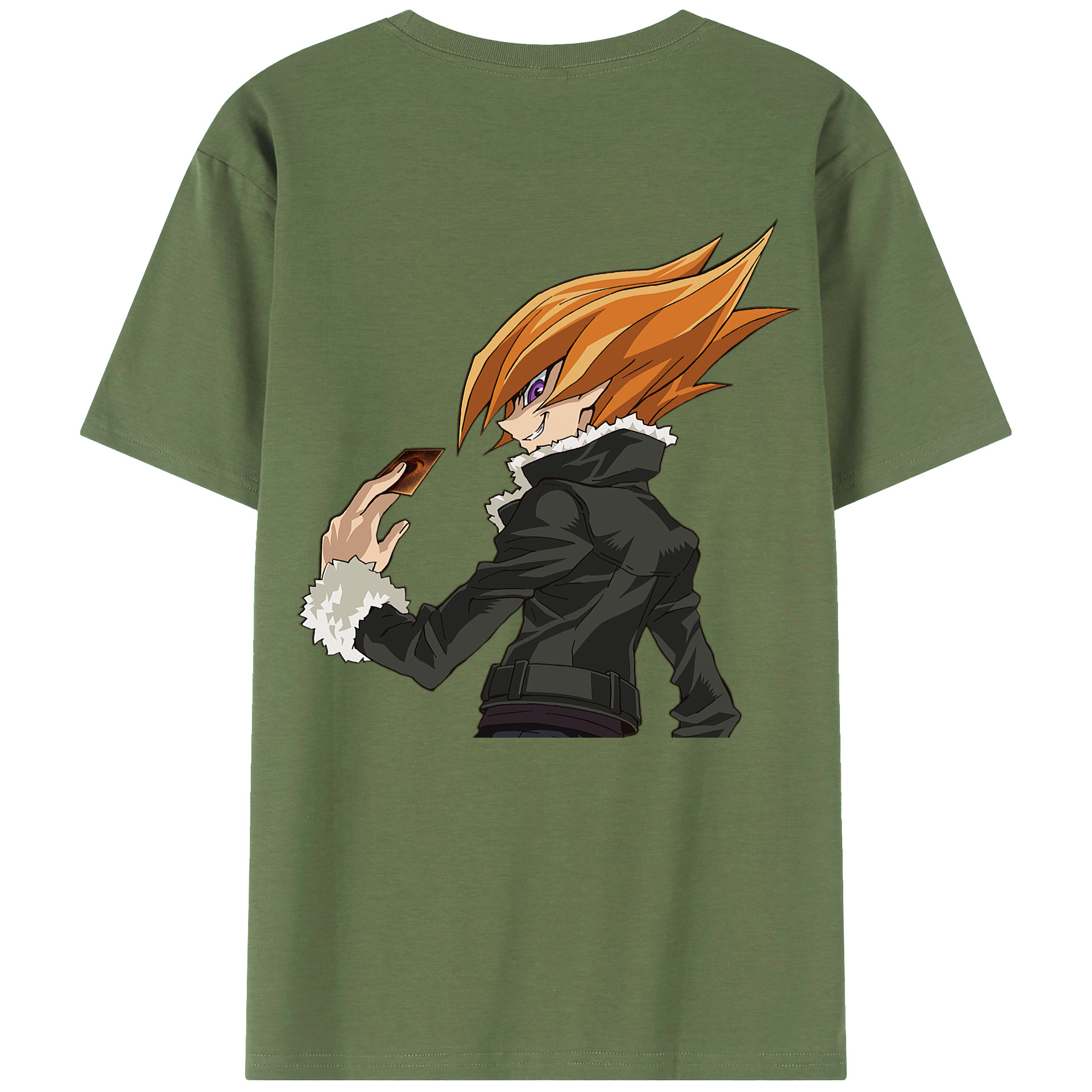 （画像用） 遊☆戯☆王 Yu-Gi-Oh! 綿100％ メンズ半袖Tシャツ（バックプリント） 通気性